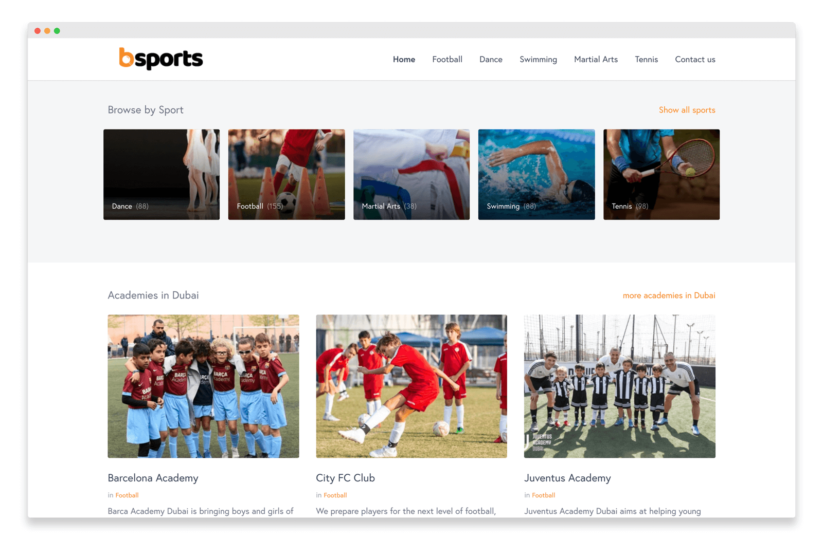 bsports home page browsing options.